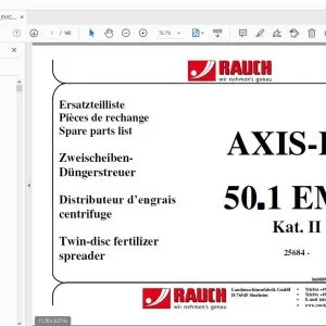 Rauch Axis-HT 50.1 EMC Kat. II Twin-disc fertilizer spreader Parts Manual - PDF