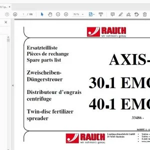 Rauch Axis-M 30.1 EMC+W 40.1 EMC+W Twin-disc fertilizer spreader Parts Manual - PDF DOWNLOAD