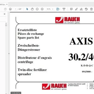 Rauch Axis M 30.2/40.2 Twin-disc fertilizer spreader Parts Manual - PDF