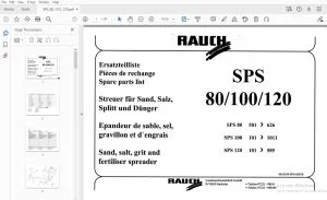Rauch SPS 80/100/120 Sand, salt, grit & fertiliser spreader Parts Manual - PDF