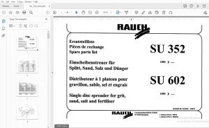 Rauch SU 352 SU 602 Single disc spreader for grit, sand, salt & fertiliser Parts Manual - PDF