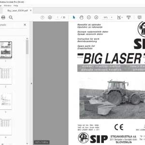 SIP Big Laser 850H Rotary Disc Mower Parts Manual PDF