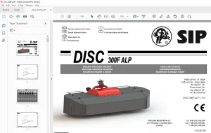 SIP DISC 300F ALP Rotary disc Mower Parts Manual - PDF DOWNLOAD