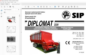 SIP Diplomat 33DV Loading Wagon Parts Manual - PDF DOWNLOAD