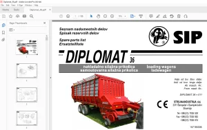 SIP Diplomat 36 Loading Wagons Parts Manual - PDF DOWNLOAD