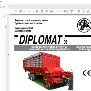 SIP Diplomat 36 Loading Wagons Parts Manual - PDF DOWNLOAD