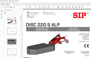 SIP Disc 220S Alp Rotary Disc Mower Parts Manual - PDF DOWNLOAD