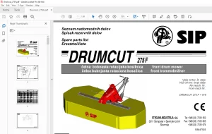 SIP Drumcut 275F Front Drum Mower Parts Manual - PDF DOWNLOAD