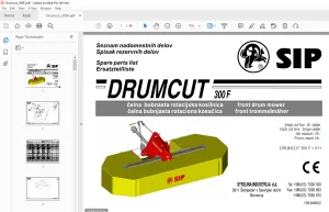 SIP Drumcut 300F Front Drum Mower Parts Manual PDF