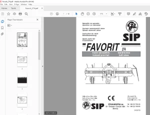 SIP Favorit_274 Belt Rakes Parts Manual - PDF DOWNLOAD