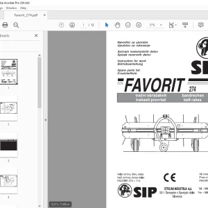 SIP Favorit_274 Belt Rakes Parts Manual - PDF DOWNLOAD