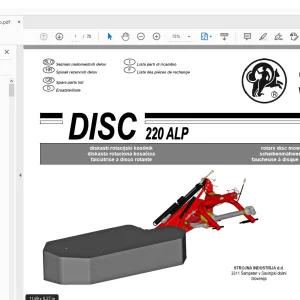 SIP Laser DISC 220 ALP Rotary Disc Mower Parts Manual PDF