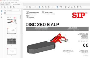 SIP Laser Disc 260S Alp Rotary Disc Mower Parts Manual - PDF DOWNLOAD