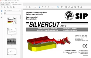SIP Silvercut 270FC Rotary Disc Mower Parts Manual - PDF DOWNLOAD