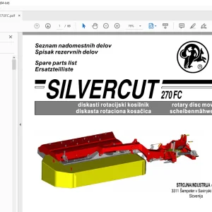 SIP Silvercut 270FC Rotary Disc Mower Parts Manual - PDF DOWNLOAD