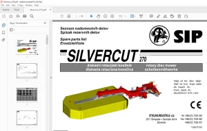 SIP Silvercut_270 Rotary Disc Mower Parts Manual PDF