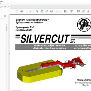 SIP Silvercut_270 Rotary Disc Mower Parts Manual PDF