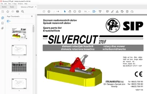 SIP Silvercut_270F Rotary Disc Mower Parts Manual - PDF DOWNLOAD