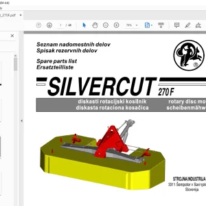 SIP Silvercut_270F Rotary Disc Mower Parts Manual - PDF DOWNLOAD