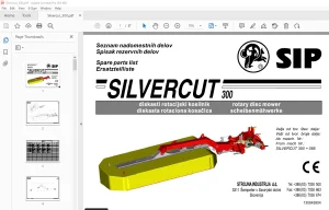 SIP Silvercut_300 Rotary Disc Mower Parts Manual PDF
