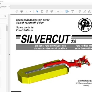 SIP Silvercut_300 Rotary Disc Mower Parts Manual PDF