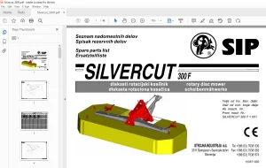 SIP Silvercut_300 Rotary Disc Mower Parts Manual - PDF DOWNLOAD