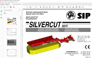SIP Silvercut_300FC Rotary Disc Mower Parts Manual - PDF DOWNLOAD