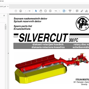 SIP Silvercut_300FC Rotary Disc Mower Parts Manual - PDF DOWNLOAD