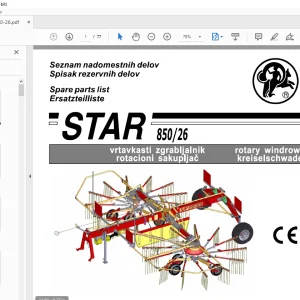 SIP Star 850-26 Windrower Parts Manual - PDF DOWNLOAD