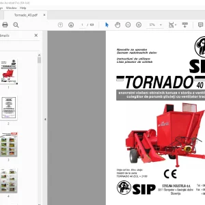 SIP Tornado 40  culegător de porumb ştiuleți cu ventilator tractat PDF