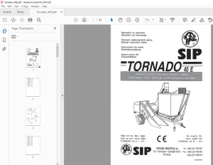 SIP Tornado 40E enovrstni vlečeni obiralnik koruze v storžu PDF