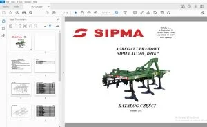 SIPMA AU 260 DZIK AGREGAT UPRAWOWY KATALOG CZĘŚCI - PDF