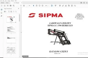 SIPMA LC 1500 HERKULES ŁADOWACZ CZOŁOWY KATALOG CZĘŚCI - PDF