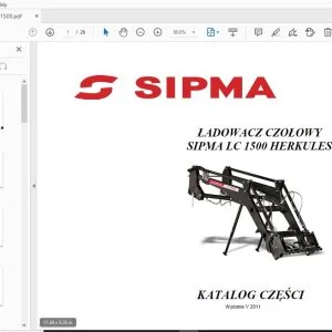 SIPMA LC 1500 HERKULES ŁADOWACZ CZOŁOWY KATALOG CZĘŚCI - PDF