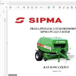 SIPMA PS 1223 FASTER PRASA ZWIJAJĄCA STAŁOKOMOROWA KATALOG CZĘŚCI - PDF