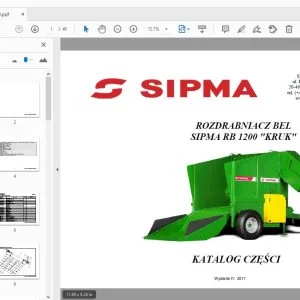 SIPMA RB 1200 KRUK ROZDRABNIACZ BEL KATALOG CZĘŚCI - PDF DOWNLOAD