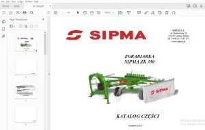 SIPMA ZK 350 ZGRABIARKA KATALOG CZĘŚCI - PDF DOWNLOAD