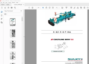 SULKY Cultiline HRW 4-4,5-5-6-7-8 m Parts Manual - PDF DOWNLOAD
