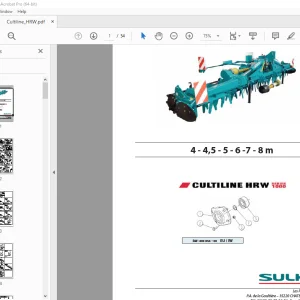 SULKY Cultiline HRW 4-4,5-5-6-7-8 m Parts Manual - PDF DOWNLOAD
