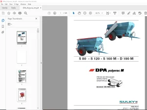 SULKY DPA Polyvrac M S 80 S 120 S 160 M D 190 M Parts Manual - PDF DOWNLOAD