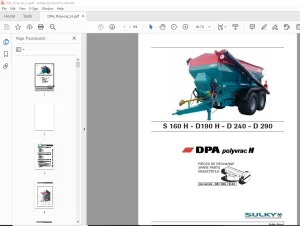 SULKY DPA Polyvrac S 160 H D190 H D 240 D 290 Parts Manual - PDF DOWNLOAD