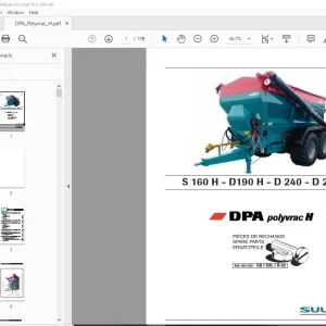 SULKY DPA Polyvrac S 160 H D190 H D 240 D 290 Parts Manual - PDF DOWNLOAD