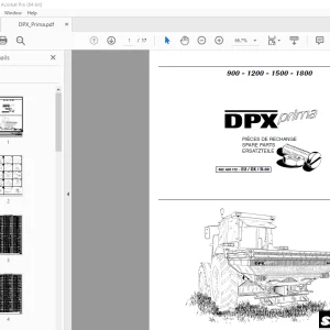 SULKY DPX Prima 900 1200 1500 1800 Parts Manual - PDF DOWNLOAD