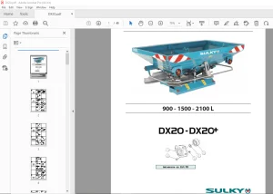 SULKY DX20 DX20+ 900 1500 2100 L Parts Manual - PDF DOWNLOAD