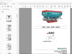 SULKY X40 1900 2500 2600 3000 L Parts Manual - PDF DOWNLOAD