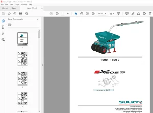 SULKY XEOS TF 1000 1800 L Parts Manual - PDF DOWNLOAD