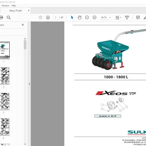 SULKY XEOS TF 1000 1800 L Parts Manual - PDF DOWNLOAD