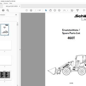 Schaffer 460T Wheeled Loader Parts Manual - PDF DOWNLOAD