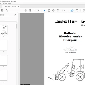 Schaffer 548 Modell 99 Wheeled Loader Parts Manual PDF