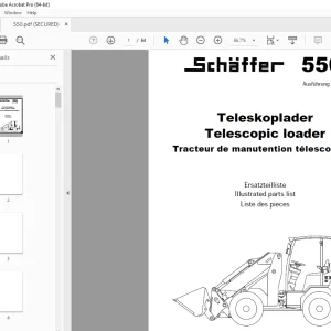 Schaffer 550 Telescopic Loader Parts Manual PDF